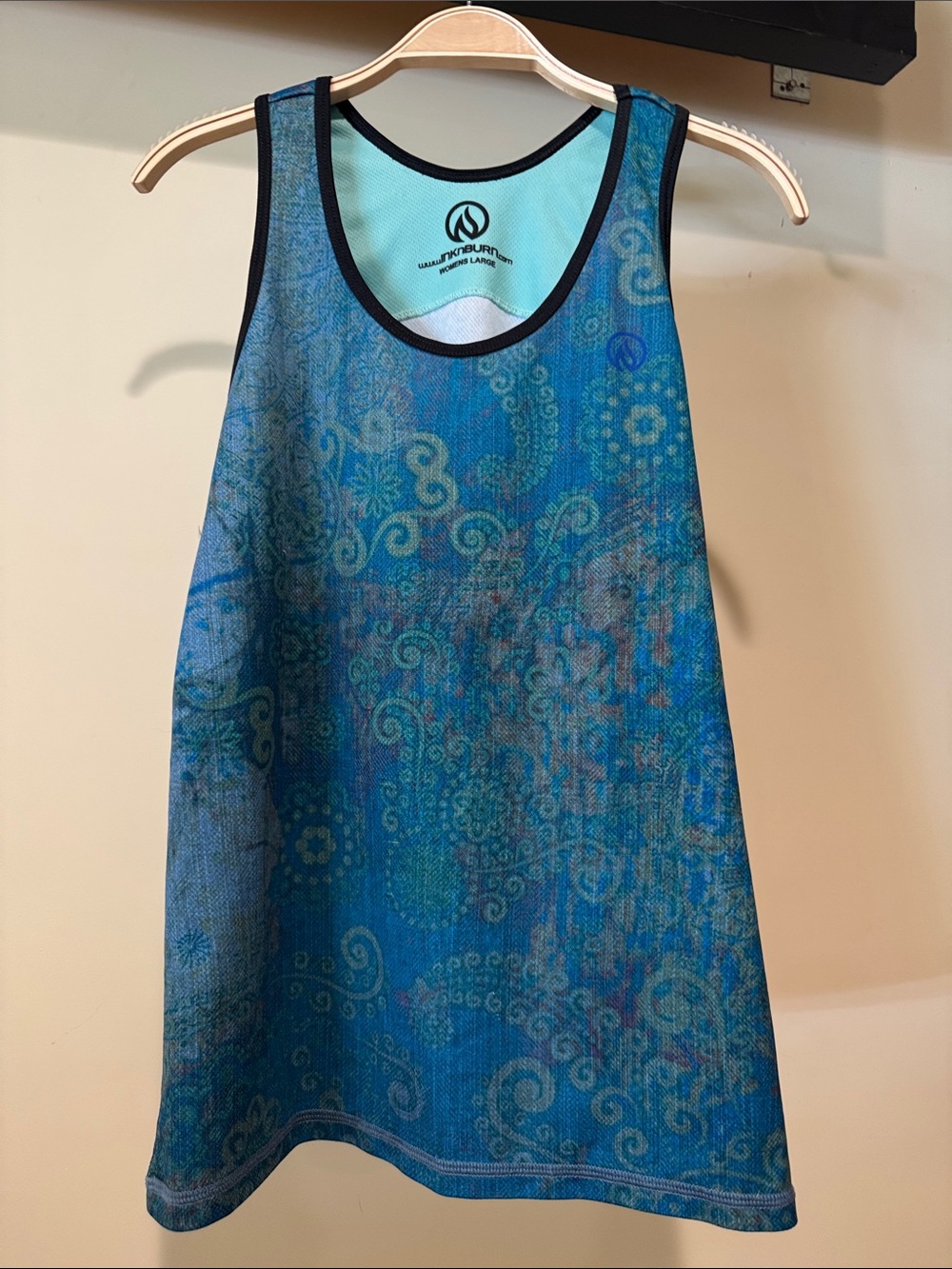 INKnBURN Blue Green Patterned Muscle Tee